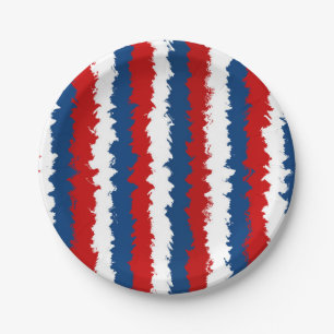 Assiettes En Carton Bleu, blanc et rouge Cool