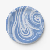 Bleu clair et spirale en marbre crème