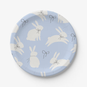Assiettes En Carton Bleu clair noeud de pâques déjeuner fête