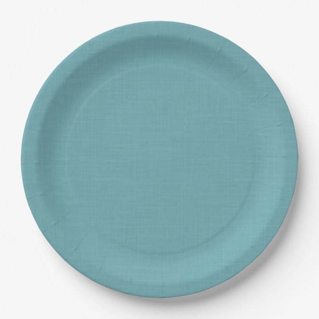 Assiettes En Carton Bleu clair texturé. (Devant)