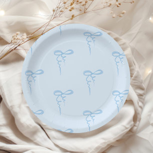 Assiettes En Carton Bleu dainty arc motif garçon baby shower