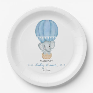 Assiettes En Carton Bleu Eléphant Baby Boy Douche Plaque en papier