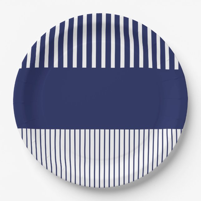 Assiettes En Carton Bleu et blanc (Devant)