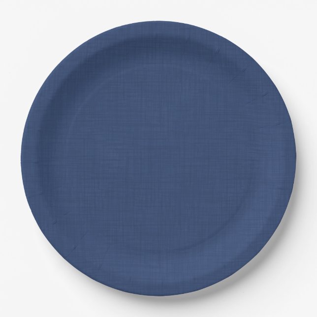 Assiettes En Carton Bleu foncé texturé (Devant)