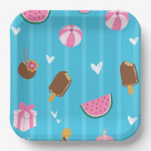 Bleu illustrations mignonnes Plaque de papier