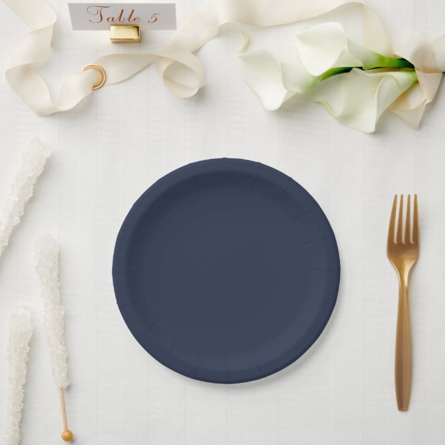 Assiettes En Carton Bleu marine (Mariage)
