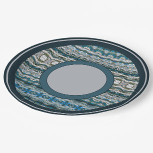 Assiettes En Carton Bleu marine avec motif gris