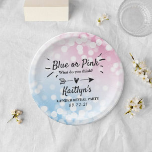Assiettes En Carton Bleu Ou Rose Moderne ? Parti de révélation de genr