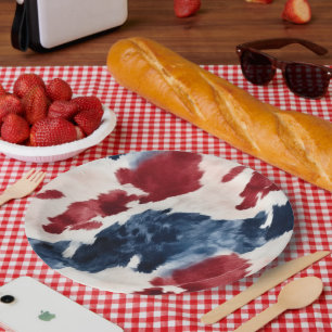 Assiettes En Carton Bleu rouge