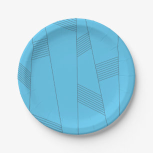Assiettes En Carton Bleu, simple, élégant, abstrait motif
