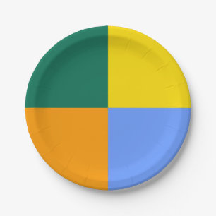 Assiettes En Carton Bleu vert orange jaune