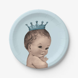 Assiettes En Carton Bleu vintage de prince baby shower