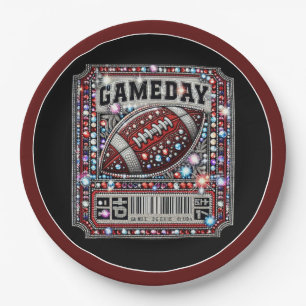 Assiettes En Carton Bling Football Party Big Game Bowl Gameday Ticket