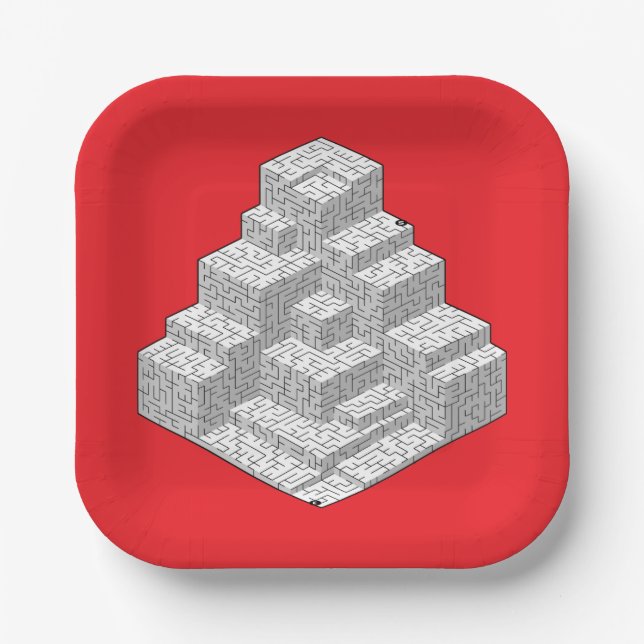 Assiettes En Carton Blocks Maze Puzzle (Recto)