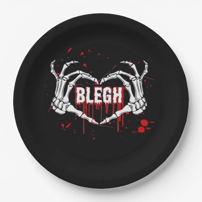 Assiettes En Carton Bloody Breakdown, Skeleton Heart Hands Emo, Metalc (Devant)