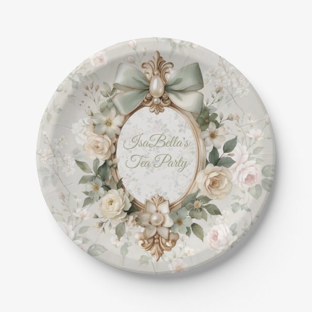 Assiettes En Carton Bloom Floral Tea Party Paper Plates (Devant)
