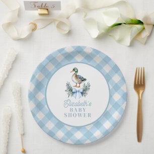 Assiettes En Carton Blue Baby Boy Mallard Duck Baby shower