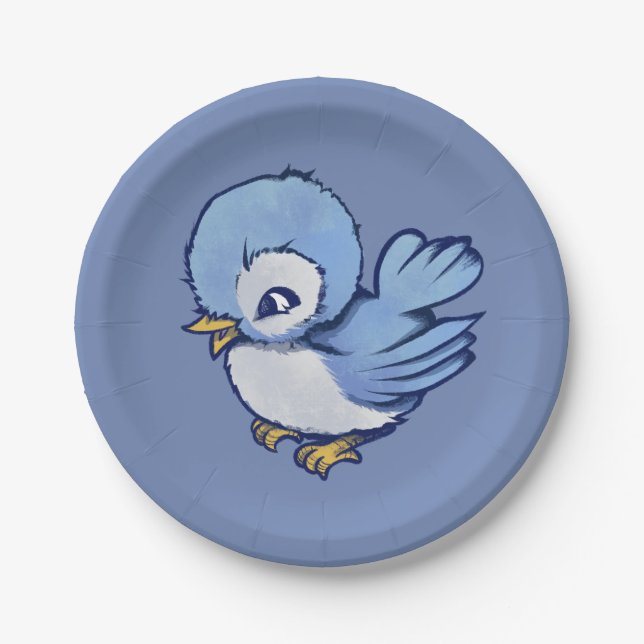 Assiettes En Carton Blue Bird Art Amateurs d'oiseaux Bluebird Oiseau O (Devant)