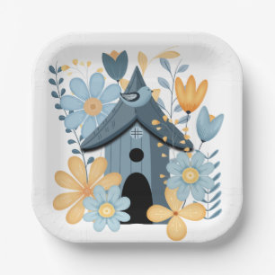 Assiettes En Carton Blue Bird House