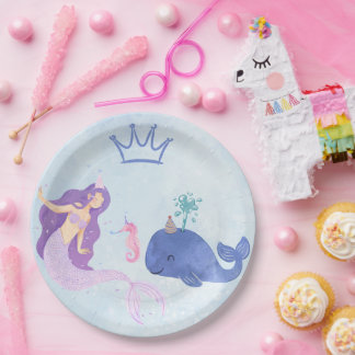 Assiettes En Carton Blue  Birthday Invitation