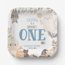 Blue Boho Fantôme Mignon Un 1er Anniversaire Cute 