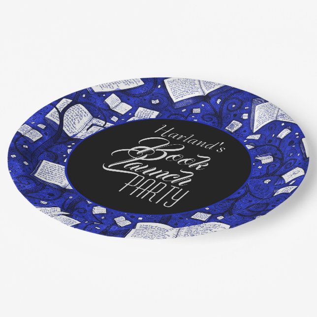 Assiettes En Carton Blue Book Launch Party (Angle)