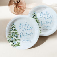 Blue Bows Boy Baby It's Cold Outside Baby shower