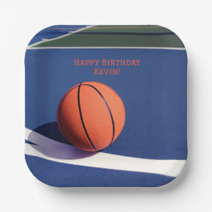 Assiettes En Carton Blue Boys Birthday Party Basketball