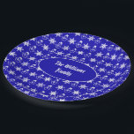 Assiettes En Carton Blue Christmas Snowman Snowflakes Motif Moderne<br><div class="desc">Blue Christmas Snowman Snowflakes Motif Modern Elegant Christmas Party Papier Plaque,  vous pouvez changer le nom ou supprimer le texte</div>
