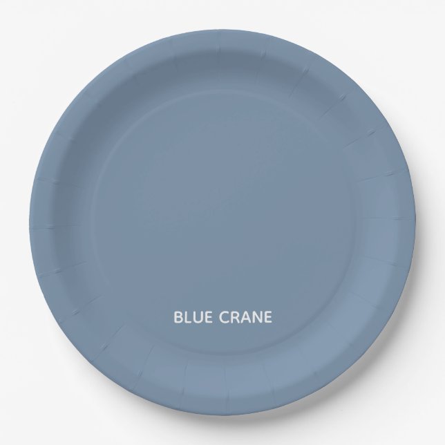 Assiettes En Carton Blue Crane bleu color (Devant)