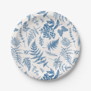Assiettes En Carton Blue Garden Butterfly & Floral Garden Motif
