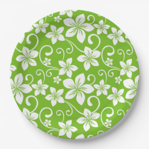 ASSIETTES EN CARTON BLUE HAWAII (LIME)