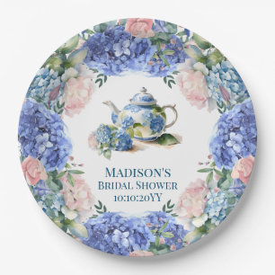Assiettes En Carton Blue Hydrangea Bride Tea Party