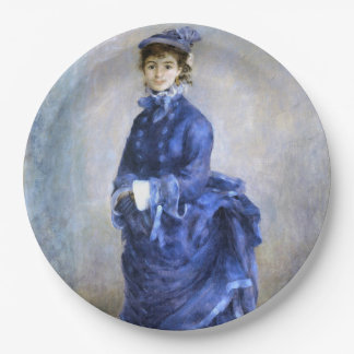 Assiettes En Carton Blue Lady Parisienne Renoir Impressionniste Peintu