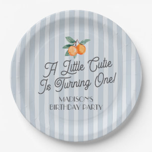 Assiettes En Carton Blue Little Cutie Pastel Citrus Anniversaire