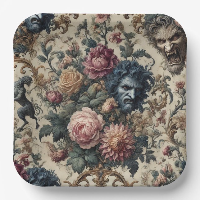 Assiettes En Carton Blue Moon Grimoire – Gothic Victorian (Recto)