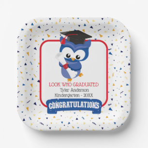 Assiettes En Carton Blue Owl Kindergarten Graduation