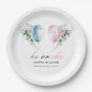 Assiettes En Carton Blue Rose Ballons Sexe Revevela Party