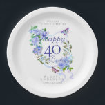 Assiettes En Carton Blue Rose Ribbon 40th Birthday<br><div class="desc">Beautiful chic paper plate design with ribbon,  roses
and butterfly. Created a lovely dining experience
for your guests. This design also comes will
a comparable paper cup and napkin.</div>