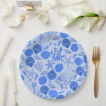 Assiettes En Carton Blue Seashings et Coral Motif Beach<br><div class="desc">J'espère que vous aimez ce design de papier de mouchoir mignon, consultez ma boutique pour plus de couleurs et d'autres modèles plus des articles assortis comme des tasses en papier, des serviettes, des serviettes, des sacs cadeaux, des tasses, du papier d'emballage, des serviettes, des invitations et des cartes. Vous pouvez...</div>