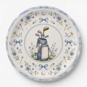Assiettes En Carton Blue Teddy Bear Country Club Golf