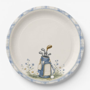 Assiettes En Carton Blue Teddy Bear Country Club   Golf