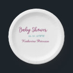 Assiettes En Carton Blue yellow baby shower name date animal ear cute<br><div class="desc">simple business sticker</div>