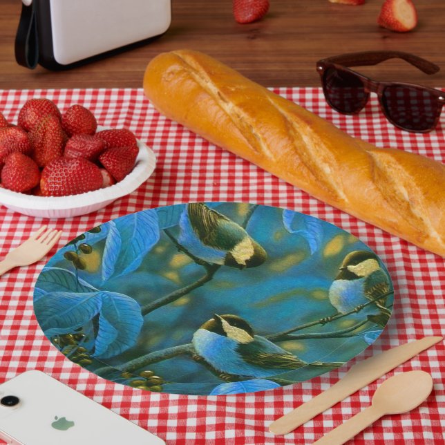 Assiettes En Carton Blue yellow little (Pique-nique)