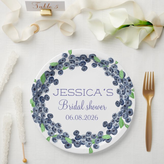 Assiettes En Carton Blueberries Blueberry Fruits Fête des mariées (Mariage)