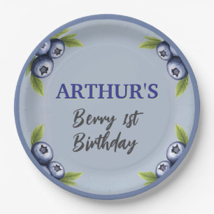 Assiettes En Carton Blueberry 1er anniversaire bébé garçon premier