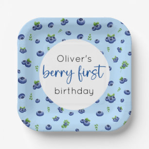 Assiettes En Carton Blueberry 1er anniversaire Berry First