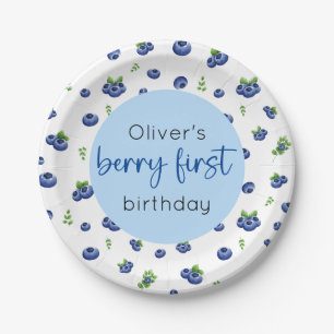 Assiettes En Carton Blueberry 1er anniversaire Berry First