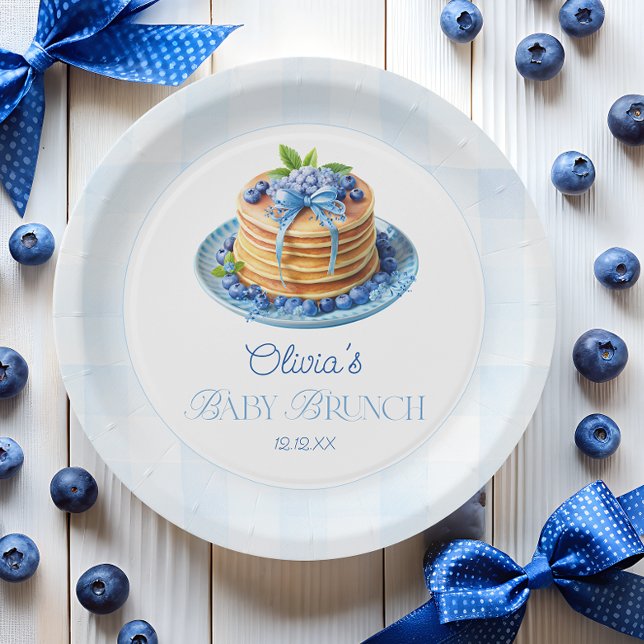 Assiettes En Carton Blueberry Pancake Baby Brunch Baby shower (Créateur téléchargé)
