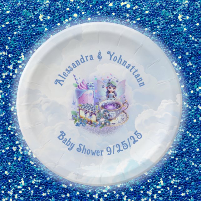 Assiettes En Carton Blueberry veut Gnomery Baisers Douche Plaque de pa (Créateur téléchargé)